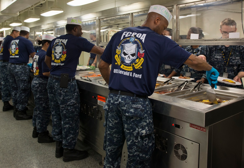 PCU Gerald R. Ford (CVN 78) FCPOA performs FSA duties for a day