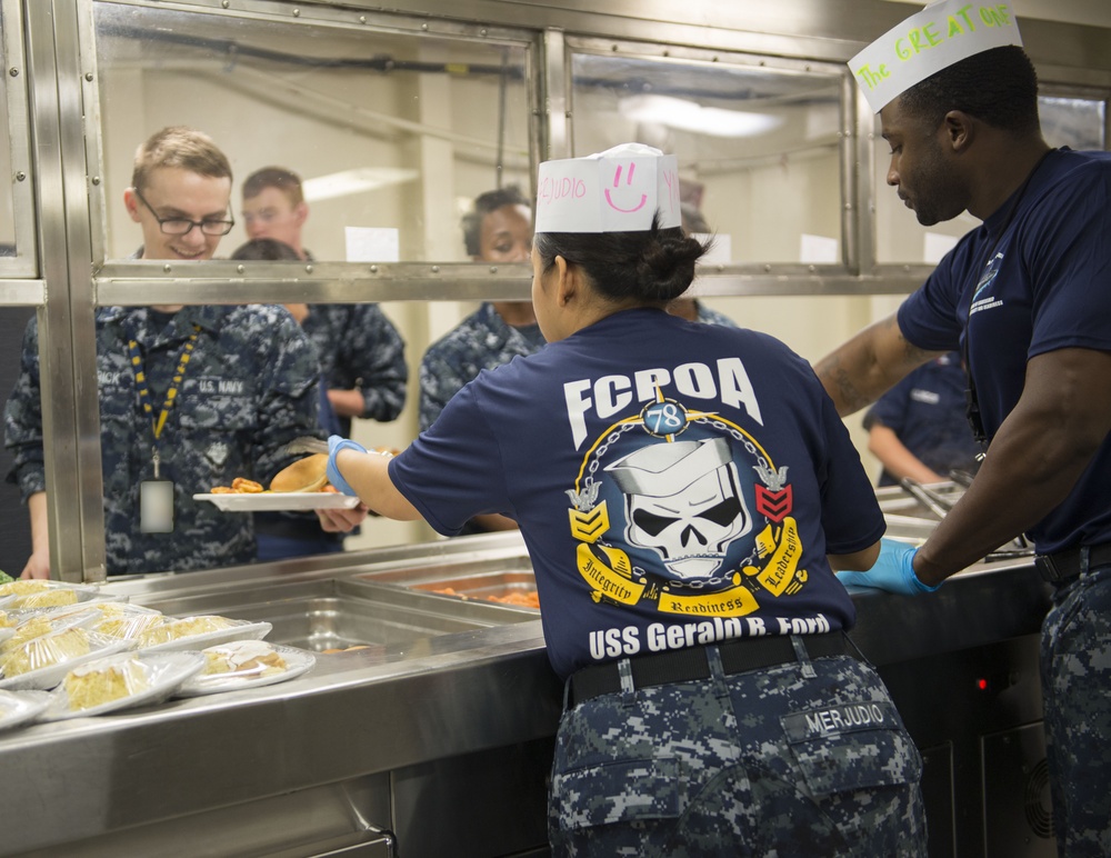 PCU Gerald R. Ford (CVN 78) FCPOA performs FSA duties for a day