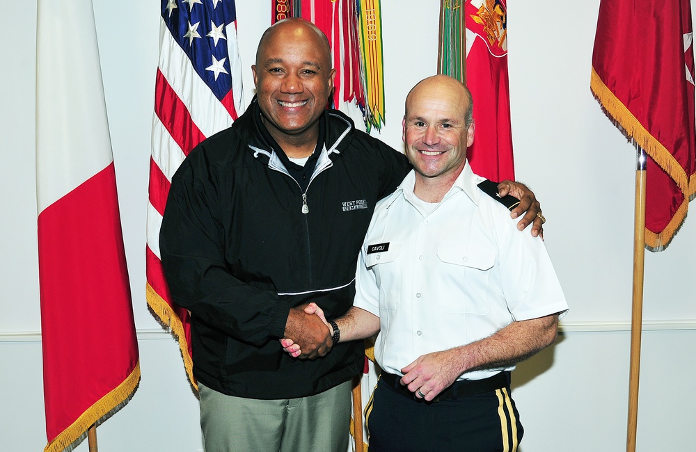Brig. Gen. Christopher G. Cavoli visits at Caserma Ederle in Vicenza, Italy