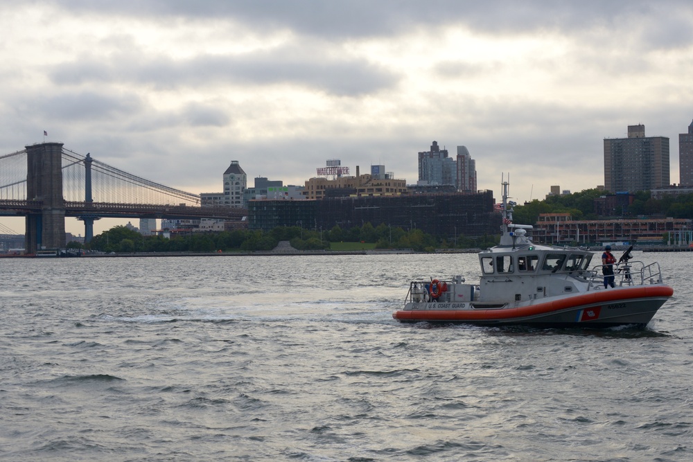 Coast Guard, Partner agencies enforce security zone during Papal Visit to New York