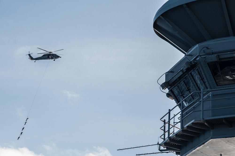 USS Ronald Reagan action