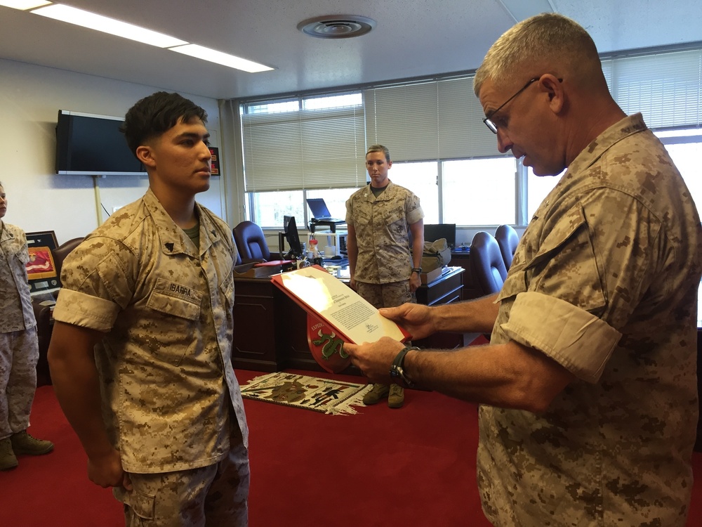 Florida Marine awarded for humanitarian efforts in Nepal