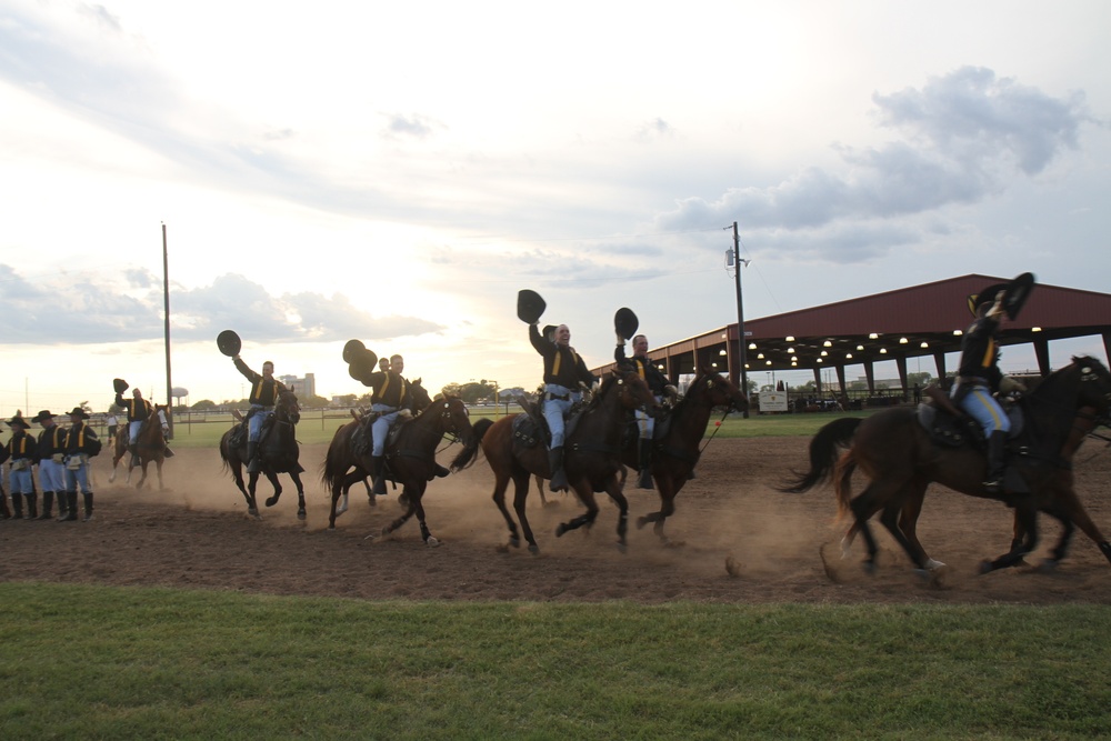 First Team’s horse detachment maneuvers past competition