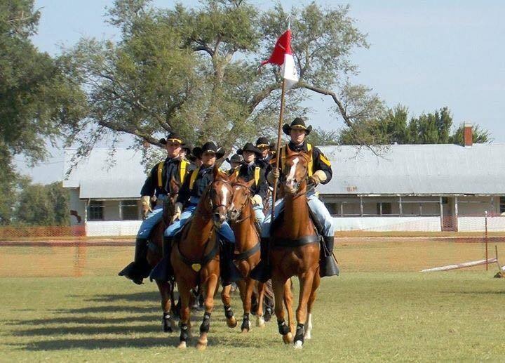 First Team’s horse detachment maneuvers past competition