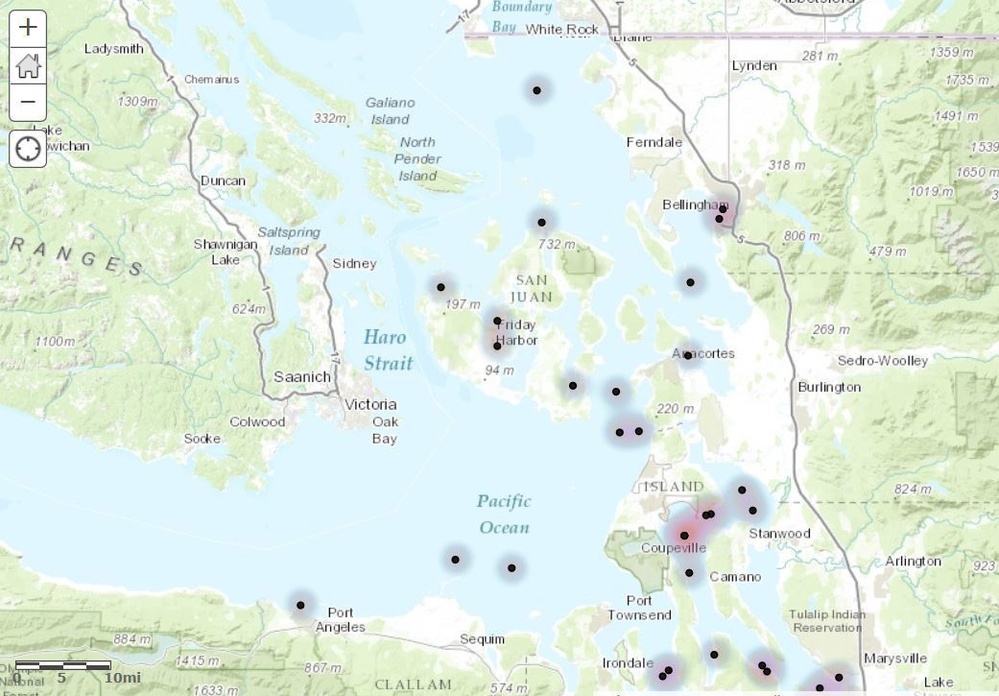 Unmanned, adrift vessels in Puget Sound