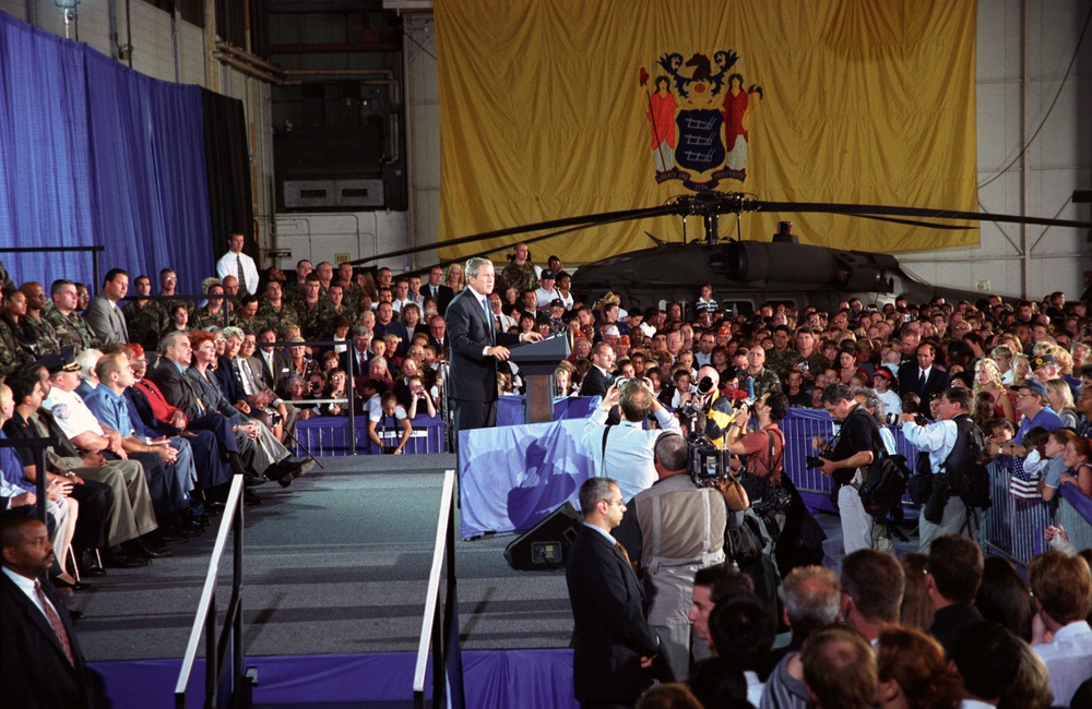 President Bush visits New Jersey National Guard