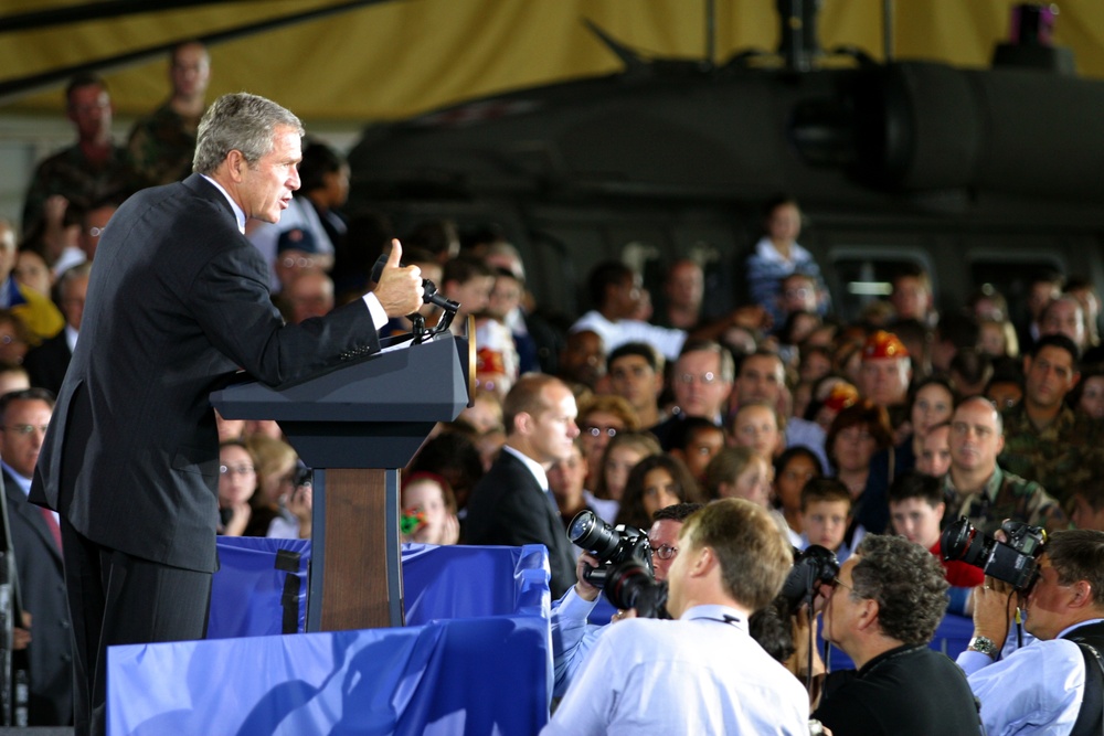 President Bush visits New Jersey National Guard