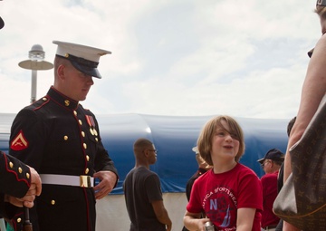 U.S. Marine Corps Silent Drill Platoon performs at the Washington Redskins’ Military Appreciation Day