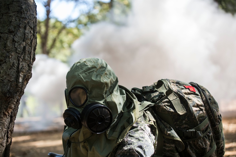 U.S. and ROK Marines Test CBRN Response During Gas Attack