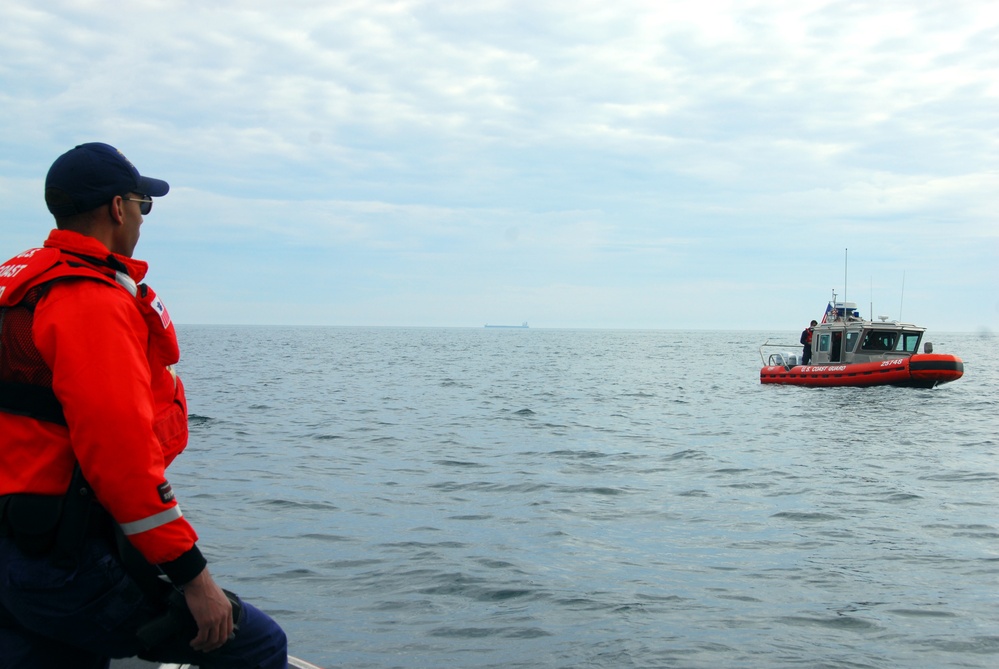 2-boat training in Lake Huron