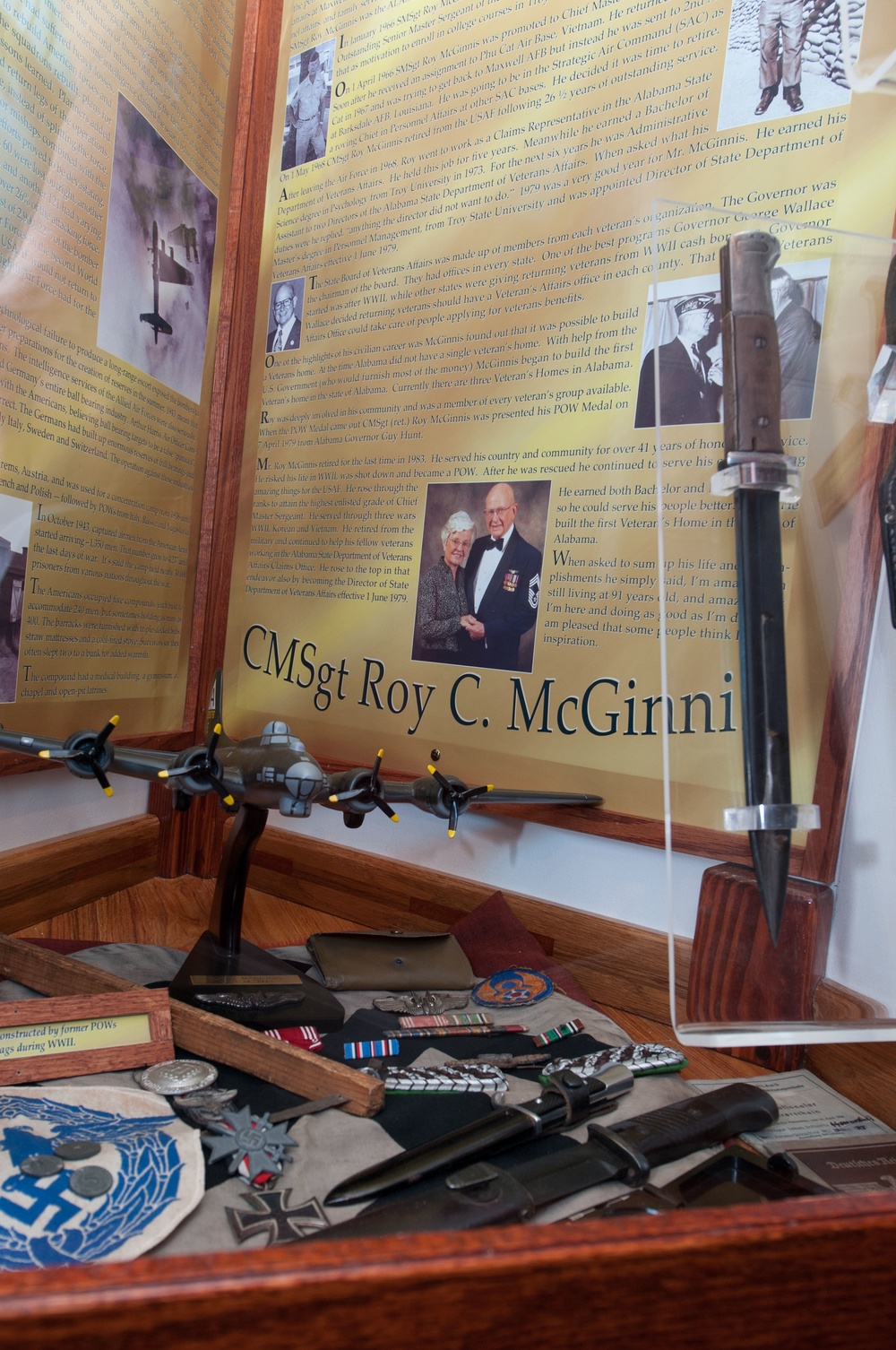 Dedication - Display for Chief Master Sgt. Roy C. McGinnis (WWII - POW)