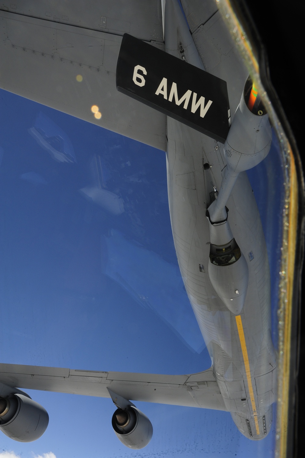 KC-135 refuels AWACS during Green Flag-West