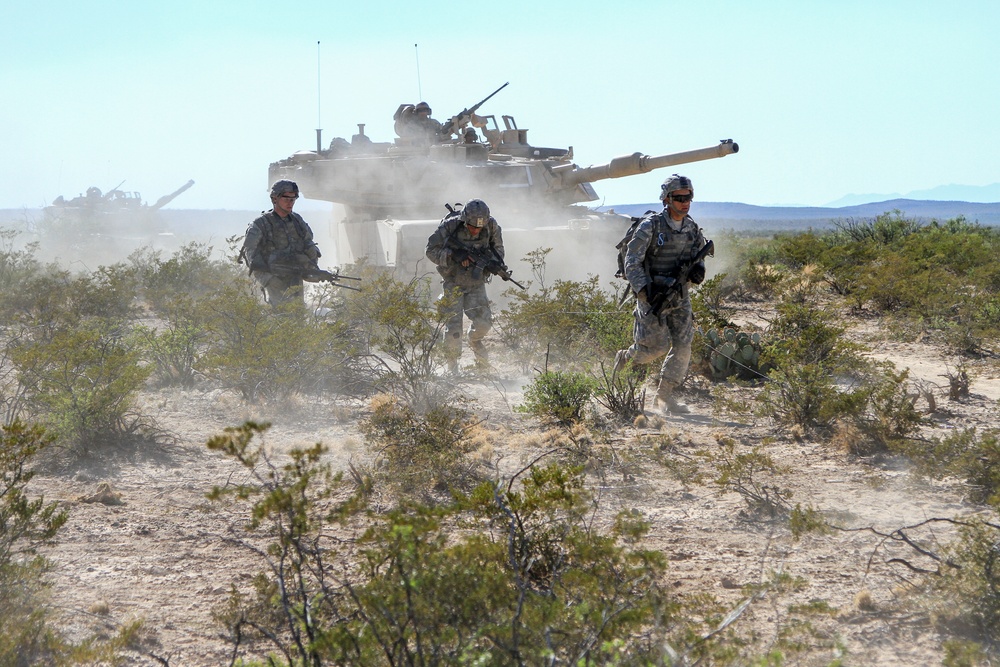 White Falcons integrate armor support for combined arms live fire exercise in New Mexico