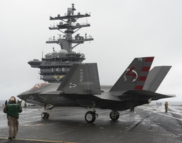 F-35C Lightning II lands aboard USS Dwight D. Eisenhower (CVN 69)