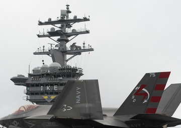 F-35C Lightning II flexes sea legs, boards USS Eisenhower for second phase of developmental test