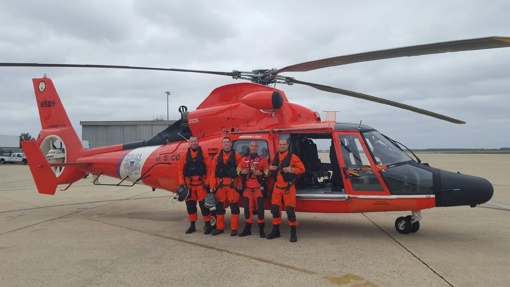 Coast Guard hoists jet skier in Manasquan Inlet