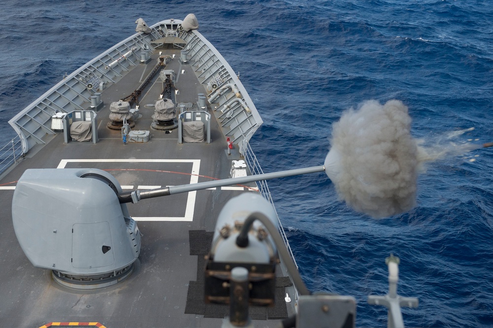 USS Chancellorville on 5-inch gun