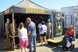 Recruiters work exhibit at Eastern States Exposition in West Springfield, Mass.