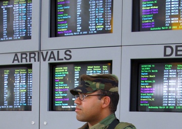Soldiers provide security at Newark-Liberty International Airport