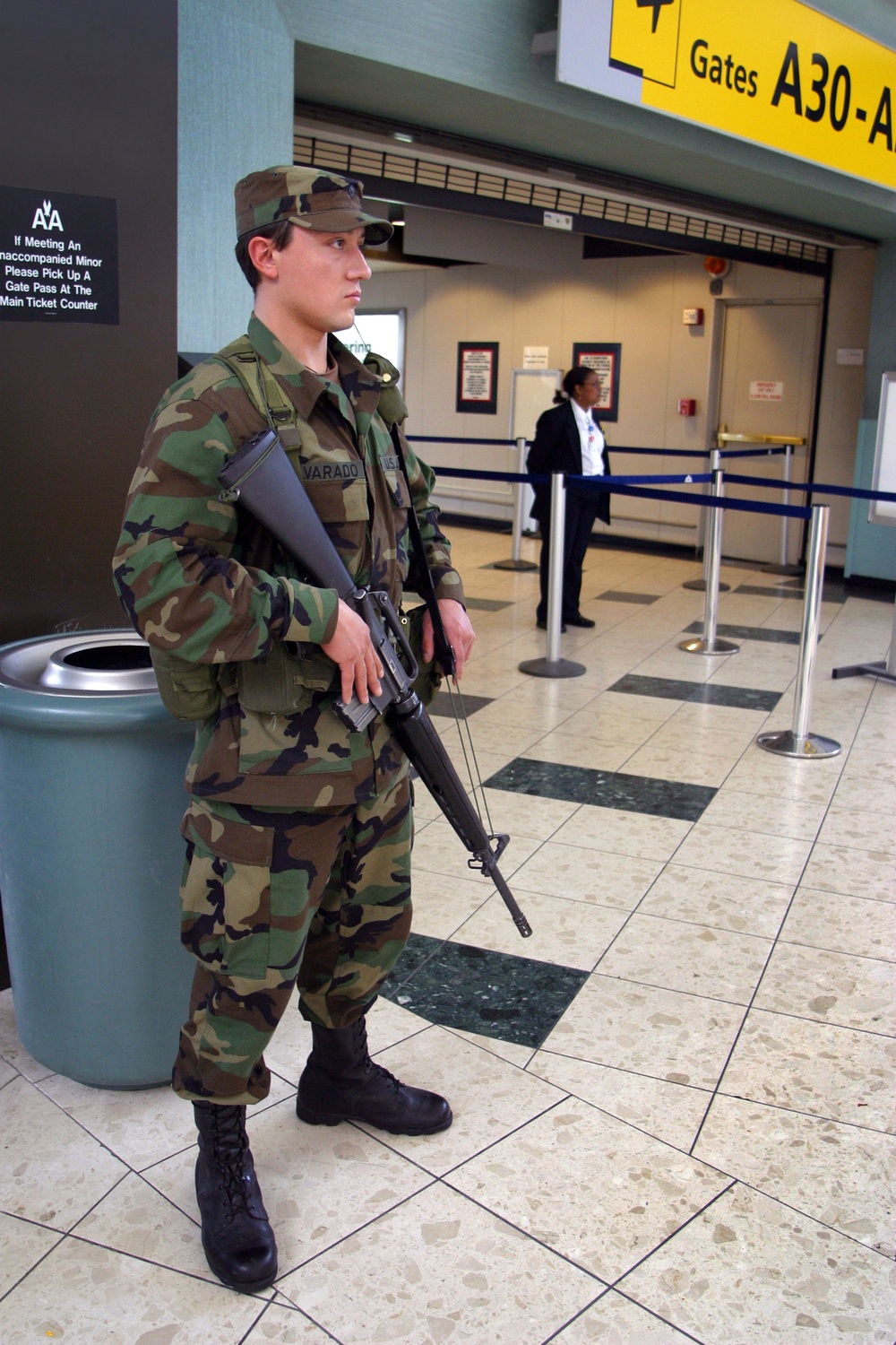 Soldiers provide security at Newark-Liberty International Airport