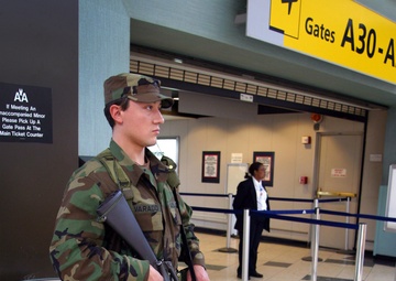 Soldiers provide security at Newark-Liberty International Airport