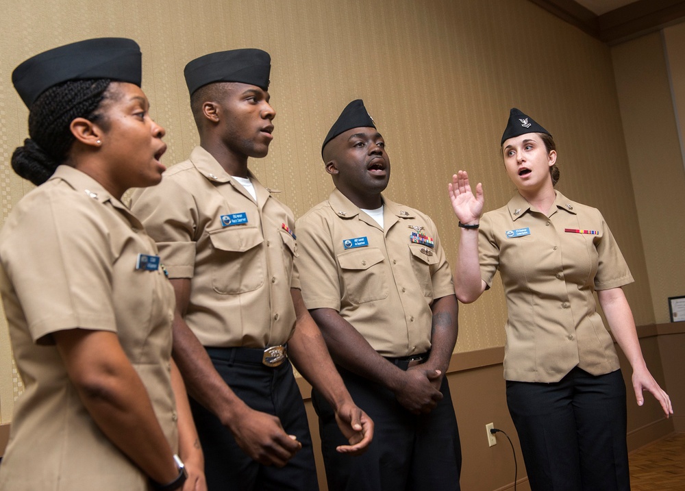 PCU Gerald R. Ford (CVN 78) Sailors join the wardroom