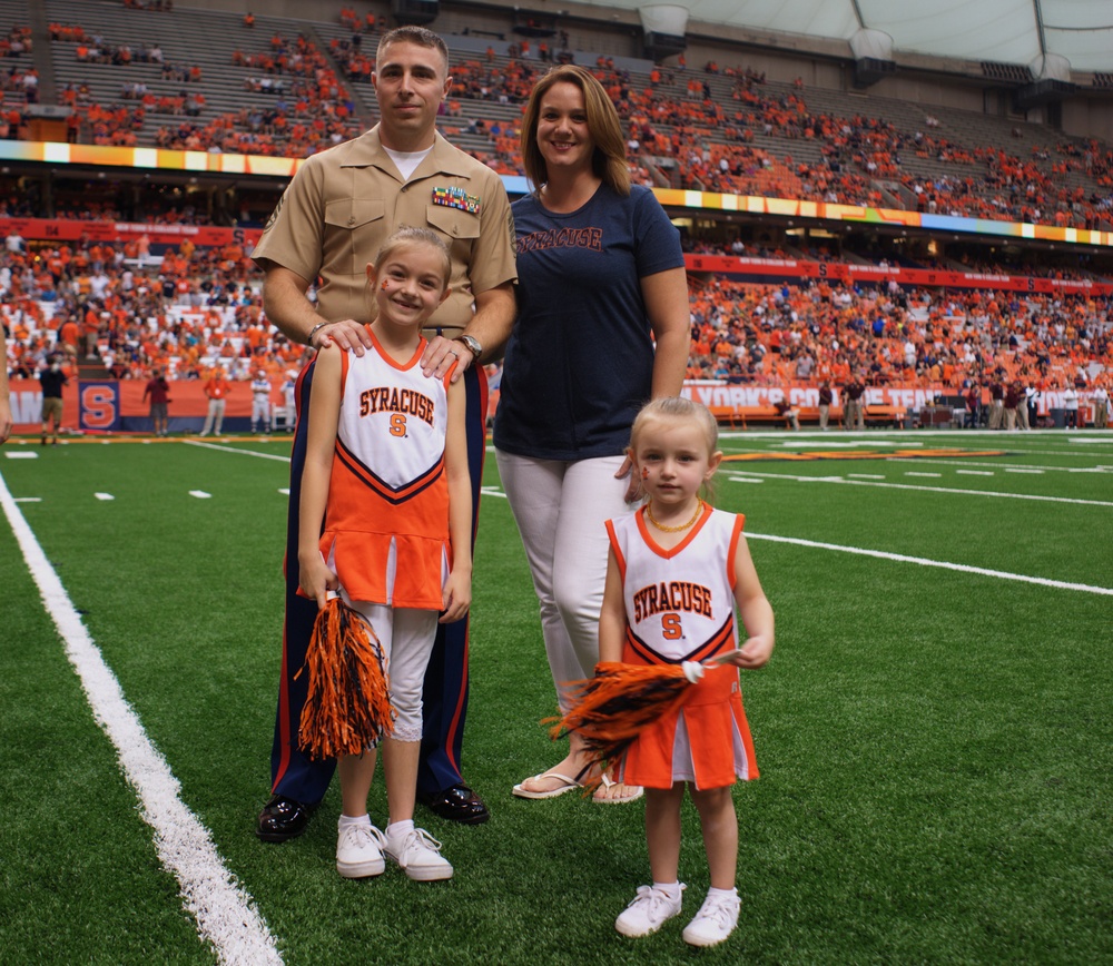 Marine Journalist attends SU, honored for service
