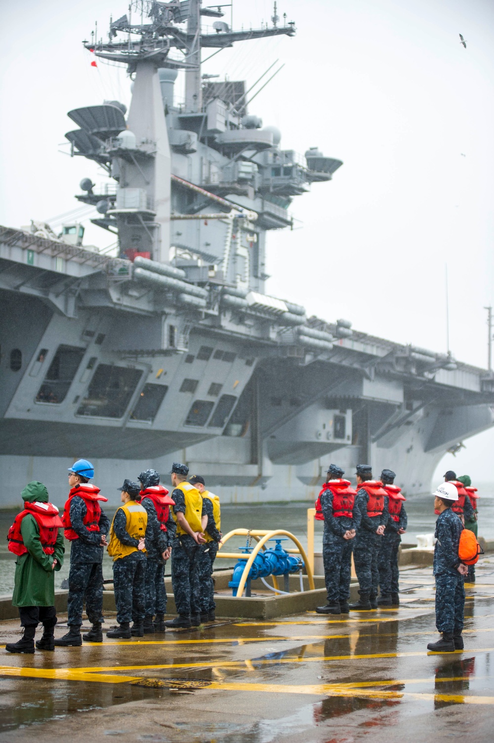 USS Harry S. Truman (CVN 75) gets underway in preparation for Hurricane Joaquin