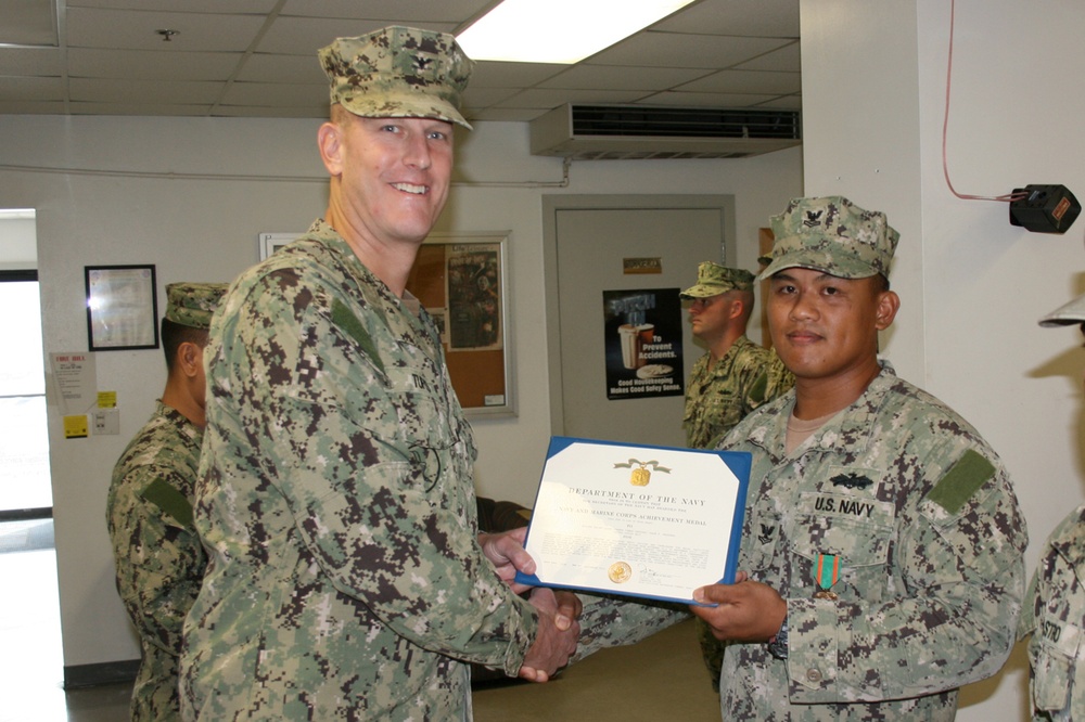 NAVFAC Hawaii Seabee Receives NAM - DeGuzman