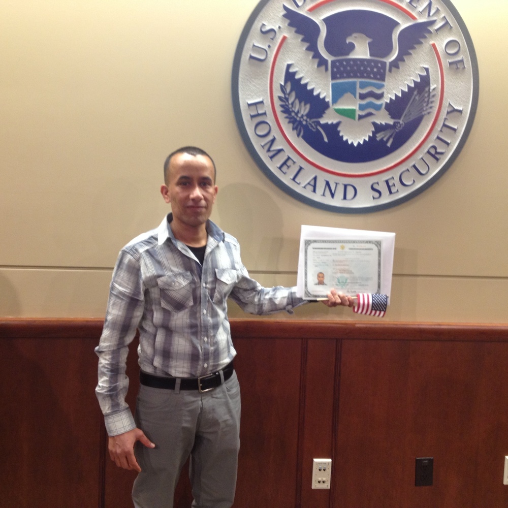 Earning his certificate