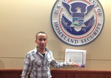 Earning his certificate