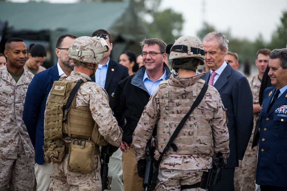Defense Secretary visits U.S. service members in Spain