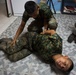 U.S. Marines with SCT-Guatemala, SPMAGTF-SC, lead the Brigada de Infanteria Marina in physical training