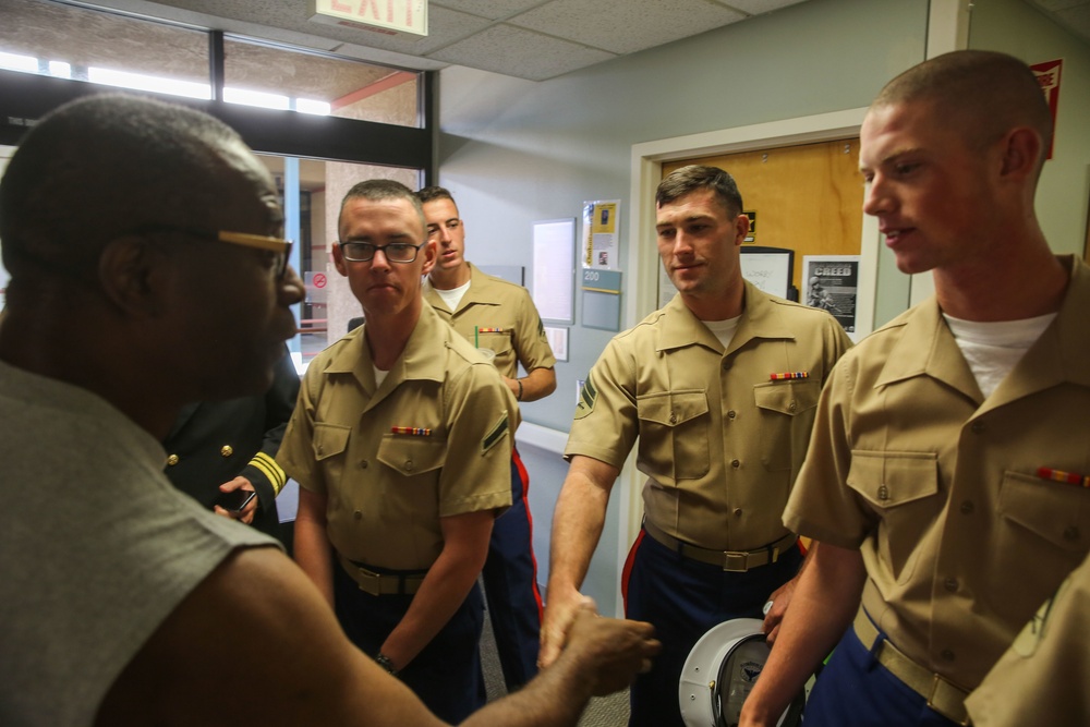 Marines, Sailors visit Palo Alto VA Hospital during San Francisco Fleet Week 2015