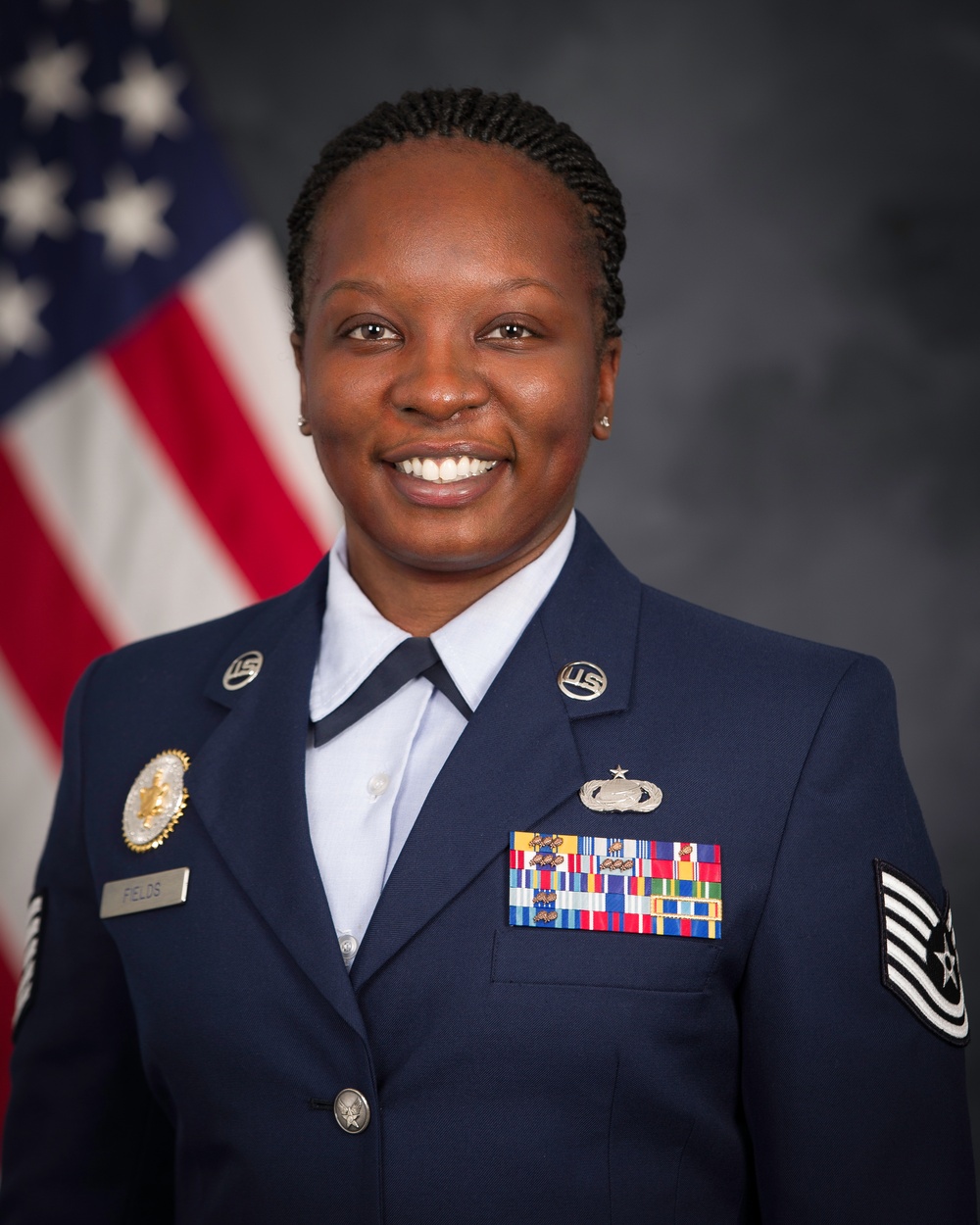 Official portrait of Technical Sgt. Sessanee L. Fields, US Air Force