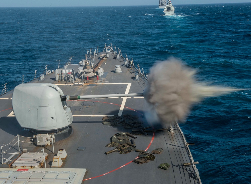 USS The Sullivans surface-fire exercise