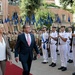 Secretary of defense and Italian Defense Minister Roberta Pinotti review the honor detachment
