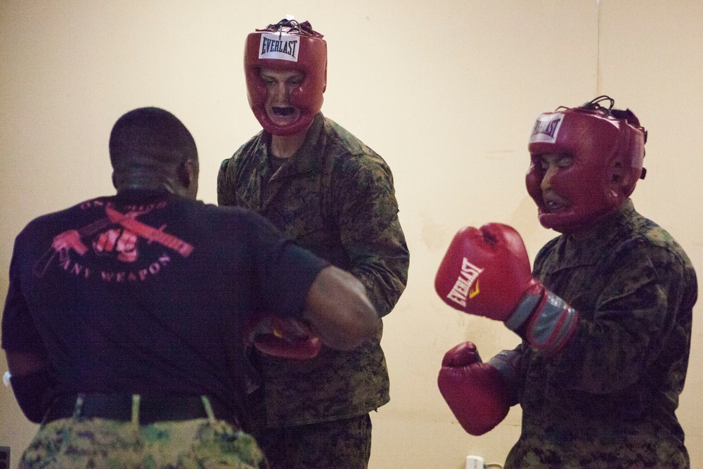 Marines with SPMAGTF-SC participate in sparring exercise