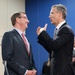 Secretary of defense and NATO Secretary General Stoltenberg chat before start of NAC meeting
