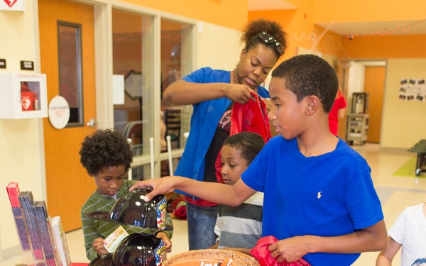 Kids participating in Fire Prevention Week at YAC