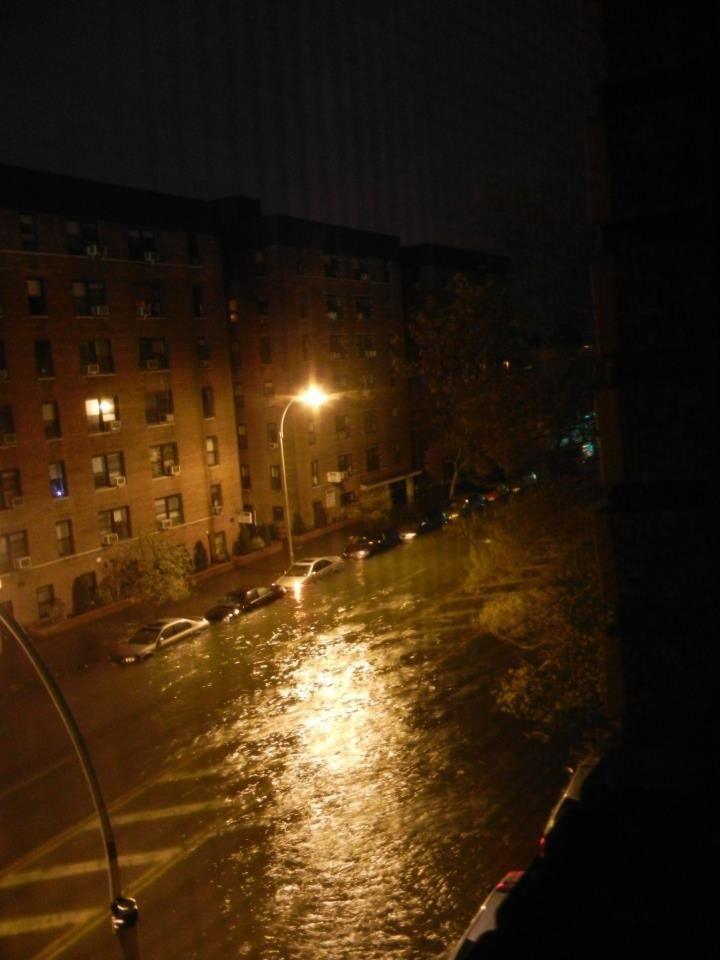 Storm surge in Sheepshead Bay, Brooklyn, N.Y. during Hurricane Sandy