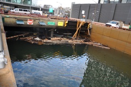 Storm surge in downtown New York City in the aftermath of Hurricane Sandy
