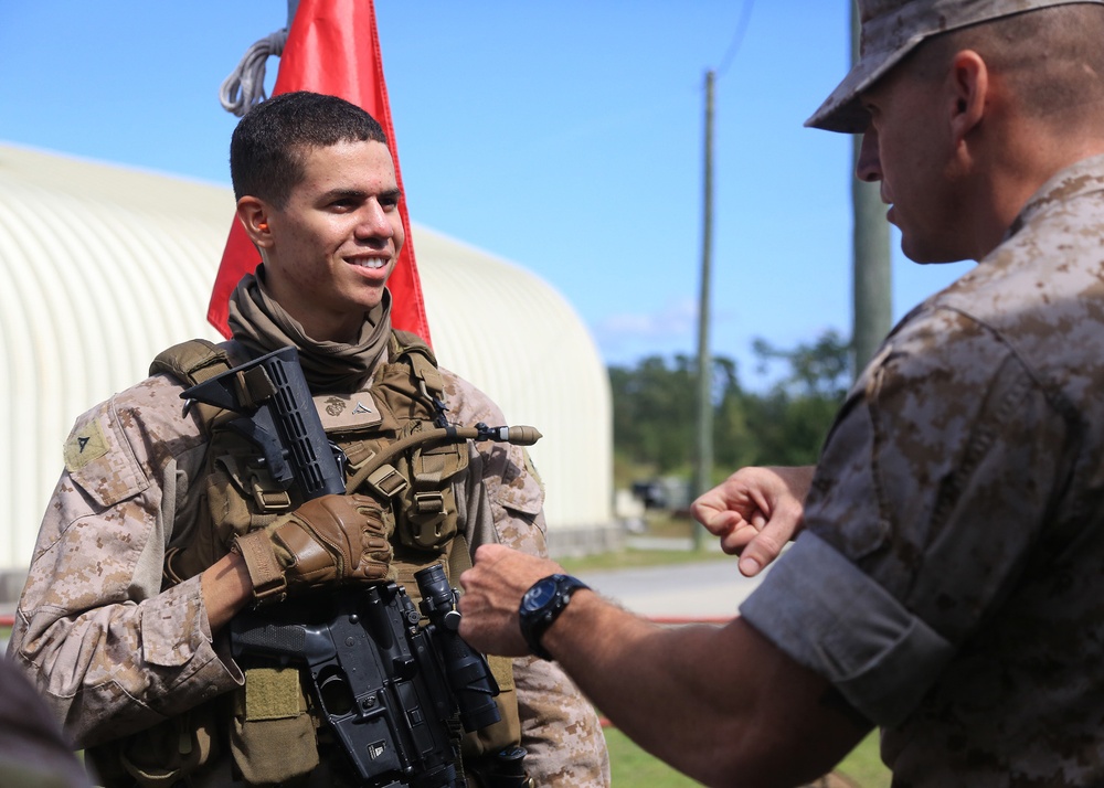 22nd MEU Commander visits Marines at Security Element Course