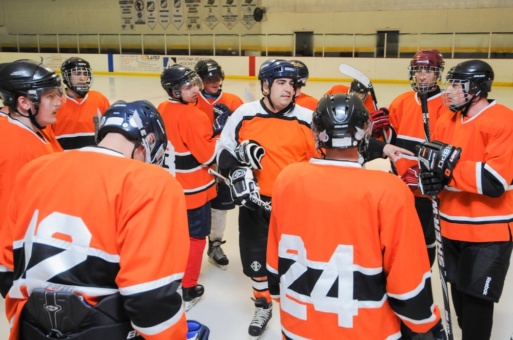 USS Lincoln Hockey Team plays game in Virginia Beach