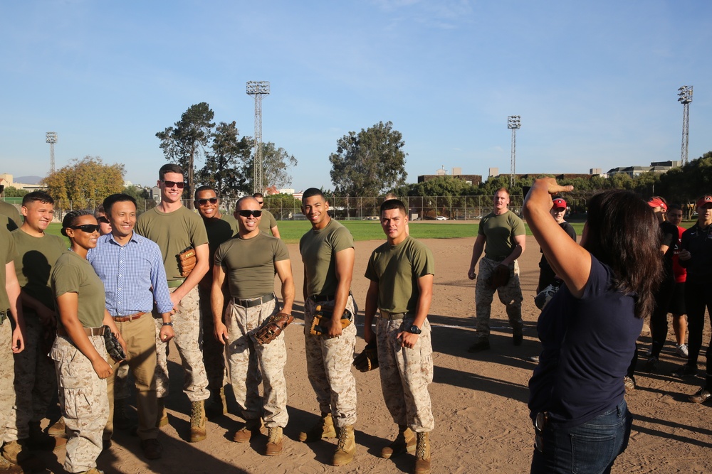 Service members compete in softball tournament at San Francisco Fleet Week 2015
