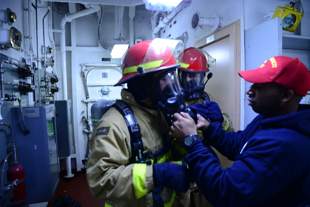 Fire training aboard Coast Guard Cutter Midgett