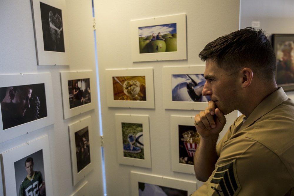 Marines visit Veterans and Service Members Art Exhibit