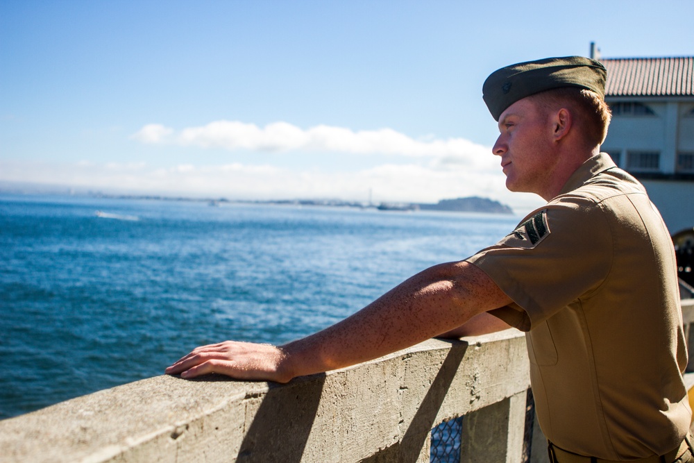 Marines tour Alcatraz Island during San Francisco Fleet Week