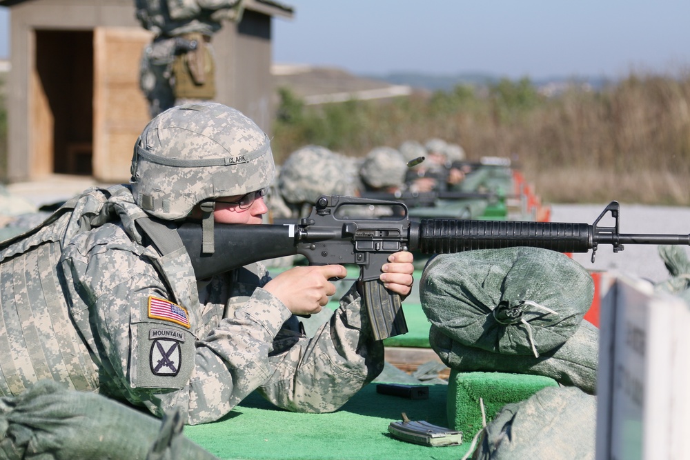 US Soldiers in Kosovo shoot for Soldier of the Month title