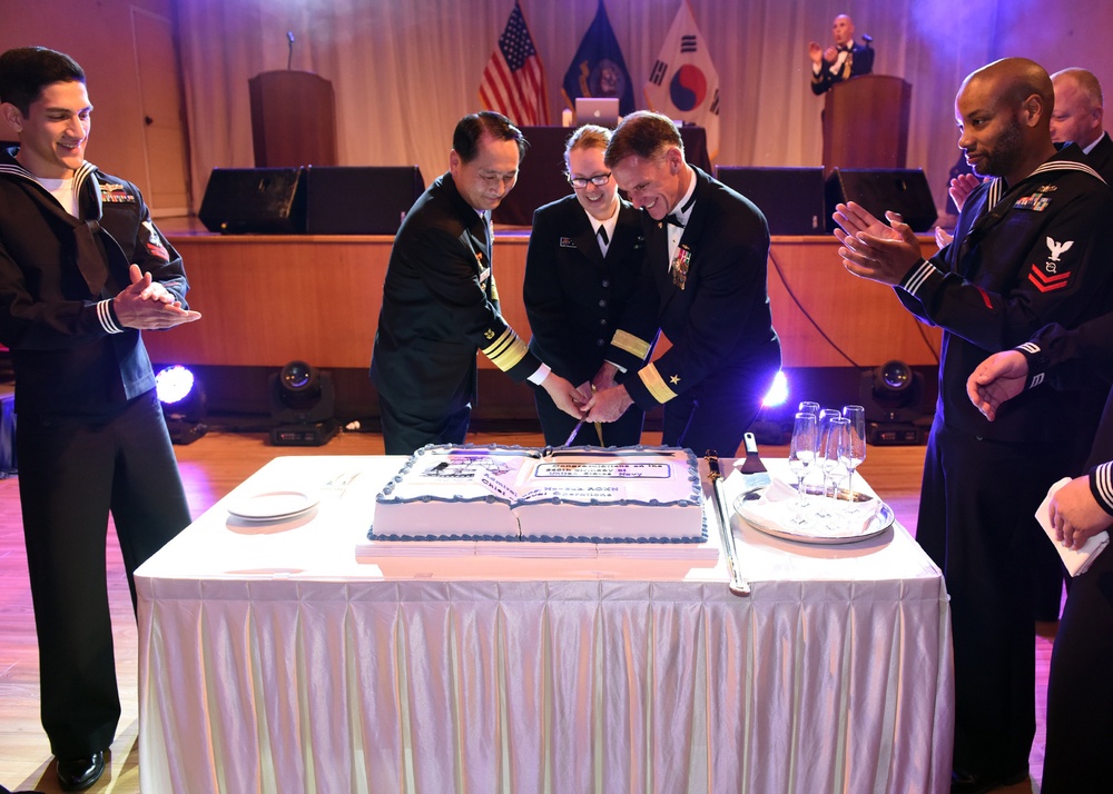 Sailors in Korea celebrate 240th US Navy brthday
